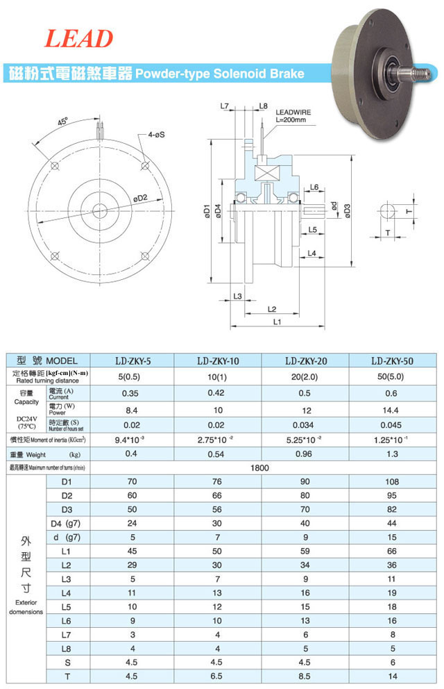 ZKY微小型磁粉制动器